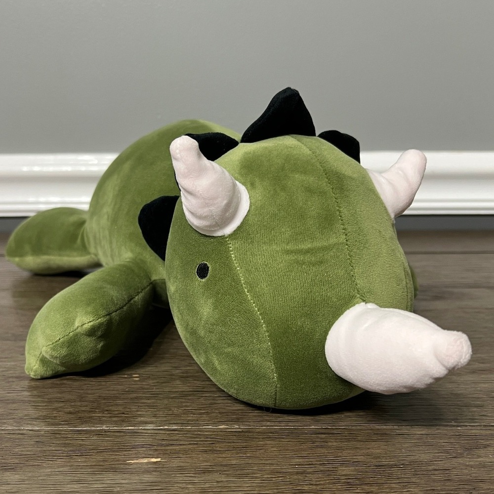 Member's Mark Triceratops Dinosaur Pillow Plush Stuffed Animal Green 12 inch